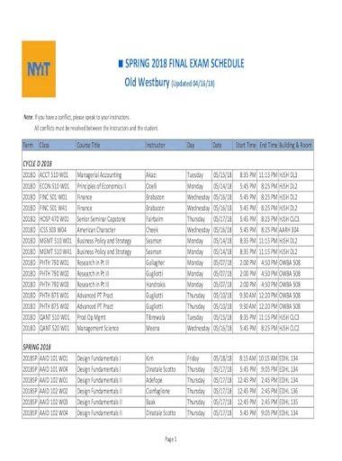 Nyit Spring 2022 Calendar Nyit Finals Schedule Spring 2022 - Festival Schedule 2022