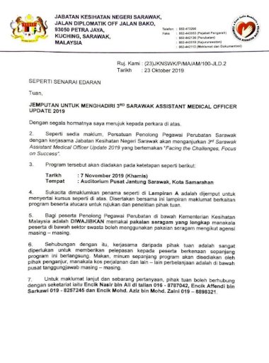Jabatan Kesihatan Negeri Sarawak Carta Organisasi
