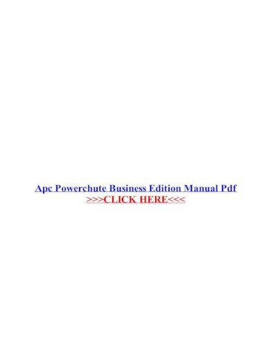 Apc Powerchute Business Edition Manual Pdf Powerchute Business Edition Manual Pdf Pdf Powerchute Business Edition V9