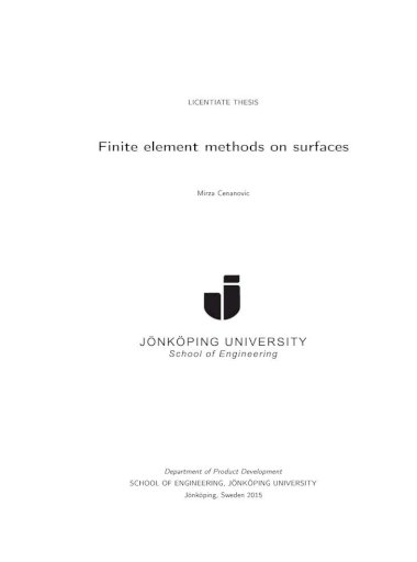 Finite element on surfaces - DiVA portal 875741/ &cent;&nbsp; Finite element methods on