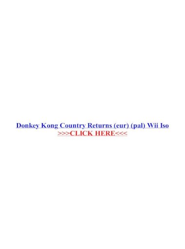 donkey kong country returns iso torrent
