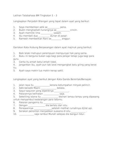Latihan Tatabahasa Bahasa Melayu Tingkatan 1 Kssm Wallpaper