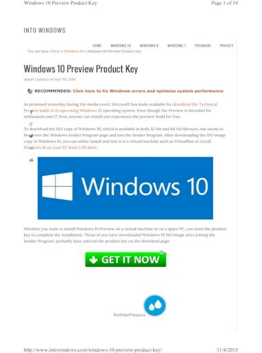 windows 10 pro activation key 2015