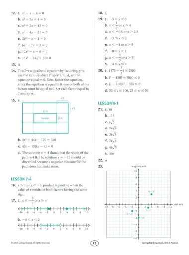 Springboard Algebra 2 Page 16 Answers 30+ Pages Solution [2.2mb] - Latest Revision 