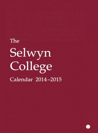 Selwyn College Calendar 2014 2015