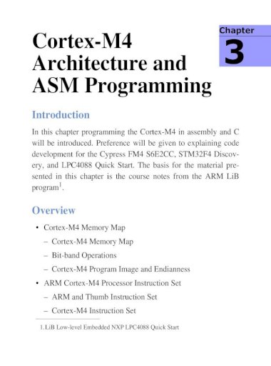 Cortex M4 Chapter Architecture And Asm Mwickert Ece5655 Lecture Notes Arm Ece5655 Ccortex M4 Architecture And Asm Programming Introduction In This Chapter Programming The Cortex M4