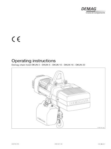 Demag Dkun Hoist Operating Manual