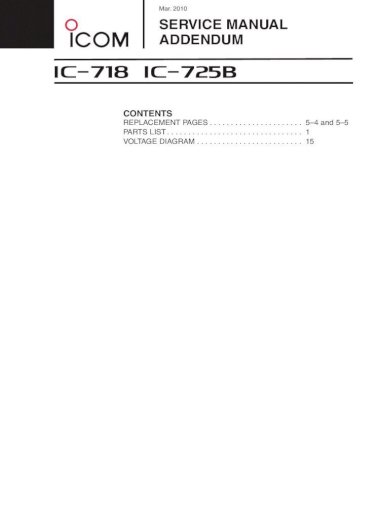 Icom Ic 718 Service Manual