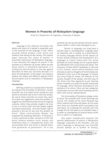 Women In Proverbs Of Malayalam Women In Proverbs Of Malayalam Language There Are Two Categories