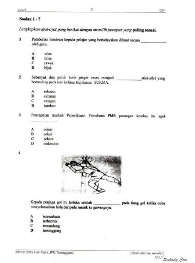 Bahasa Melayu Kertas 1 / Bahasa Melayu Kertas 1 Skema Pdf Document