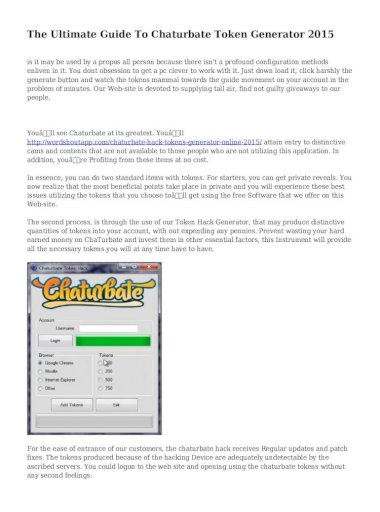 Generator token chaturbate online free Chaturbate Token