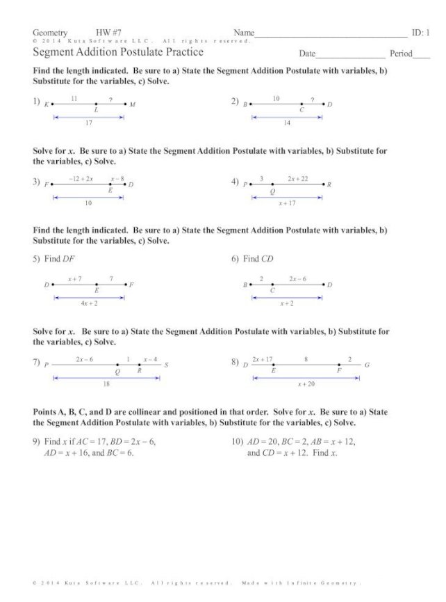 36 Geometry Worksheet 1.2 Congruence And Segment Addition Answers