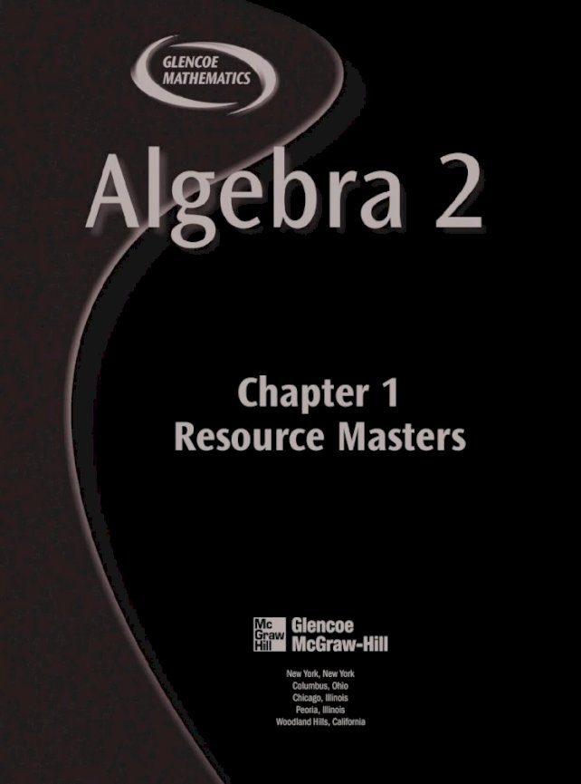 Chapter 10 Resource Masters 2018-09-10 Glencoe Mcgraw-hill Iv Glencoe Algebra 2 Teachers Guide