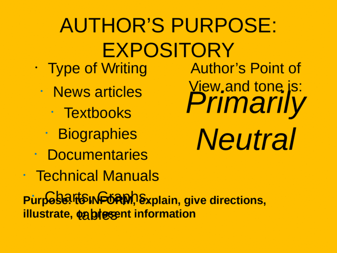 the purpose of expository writing