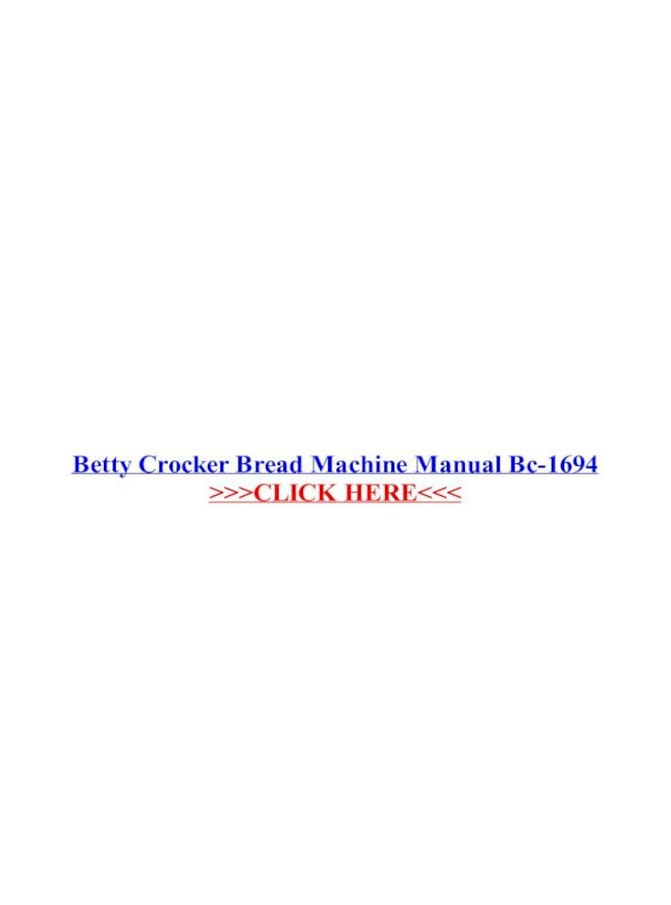 betty crocker bread maker