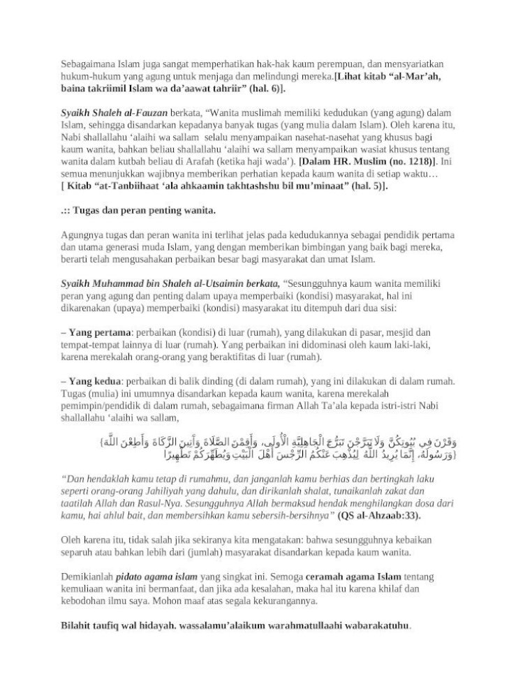 Contoh teks pidato agama islam